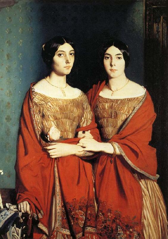 Theodore Chasseriau The Two Sisters Norge oil painting art